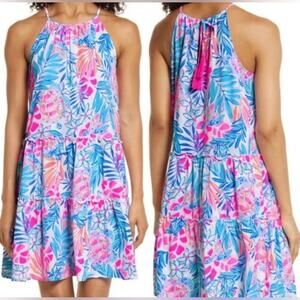 Lilly Pulitzer Evalyn Dress in Resort White Rainforest Retreat size M Cotton
